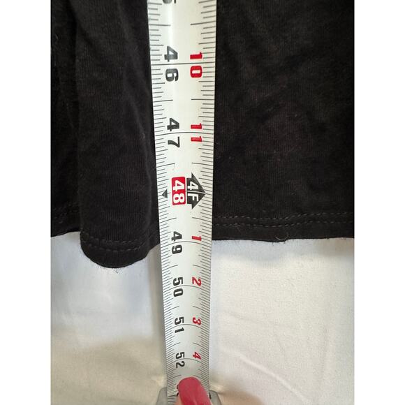 Olivia Rae Black Dress XL Midi Super Soft Jersey Knit Layers Cap Sleeve Cottage - Picture 6 of 9